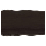 Vidaxl tafelblad natuurlijke rand 100x60x2 cm eikenhout donkerbruin