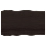 Vidaxl tafelblad natuurlijke rand 100x60x(2-6)cm eikenhout donkerbruin