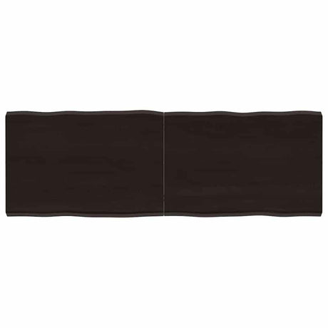 Vidaxl tafelblad natuurlijke rand 120x40x(2-4)cm eikenhout donkerbruin