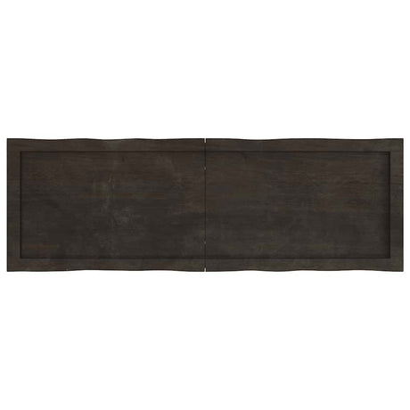 Vidaxl tafelblad natuurlijke rand 120x40x(2-4)cm eikenhout donkerbruin