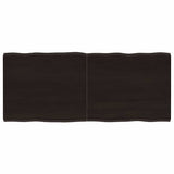 Vidaxl tafelblad natuurlijke rand 120x50x(2-4)cm eikenhout donkerbruin