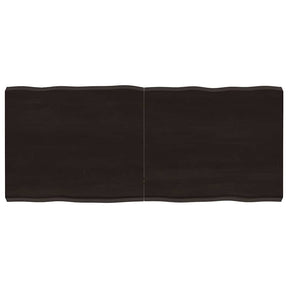 Vidaxl tafelblad natuurlijke rand 140x60x(2-6)cm eikenhout donkerbruin