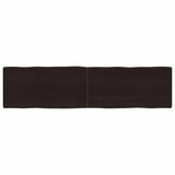 Vidaxl tafelblad natuurlijke rand 160x40x(2-6)cm eikenhout donkerbruin