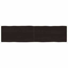 Vidaxl tafelblad natuurlijke rand 160x40x(2-6)cm eikenhout donkerbruin