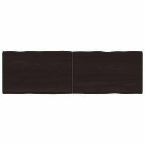 Vidaxl tafelblad natuurlijke rand 160x50x(2-4)cm eikenhout donkerbruin