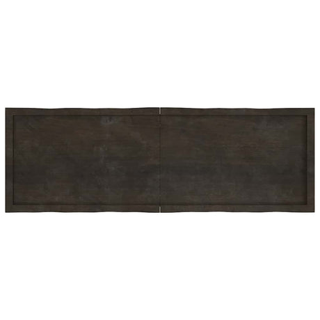 Vidaxl tafelblad natuurlijke rand 160x50x(2-4)cm eikenhout donkerbruin