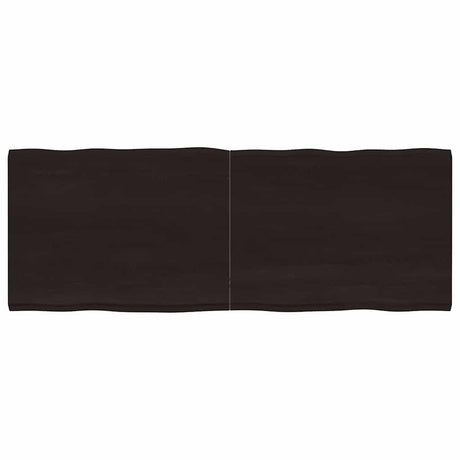 Vidaxl tafelblad natuurlijke rand 160x60x(2-4)cm eikenhout donkerbruin