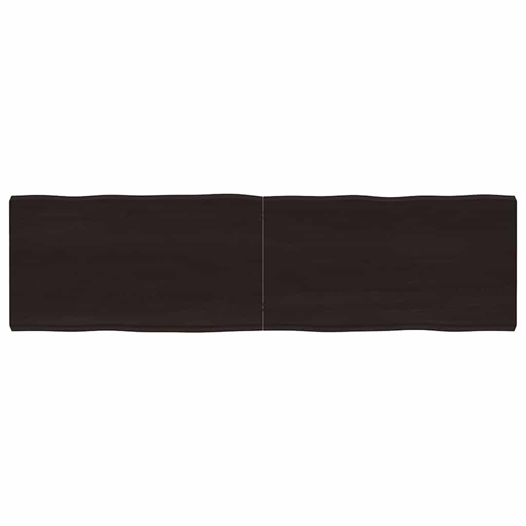 Vidaxl tafelblad natuurlijke rand 180x50x(2-6)cm eikenhout donkerbruin