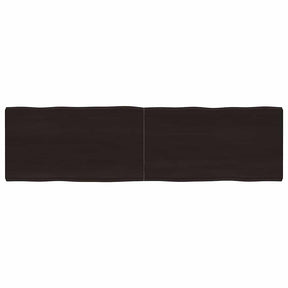 Vidaxl tafelblad natuurlijke rand 180x50x(2-6)cm eikenhout donkerbruin