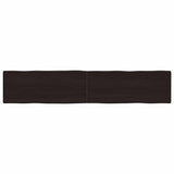 Vidaxl tafelblad natuurlijke rand 200x40x(2-4)cm eikenhout donkerbruin
