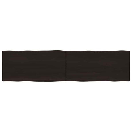 Vidaxl tafelblad natuurlijke rand 200x50x(2-6)cm eikenhout donkerbruin