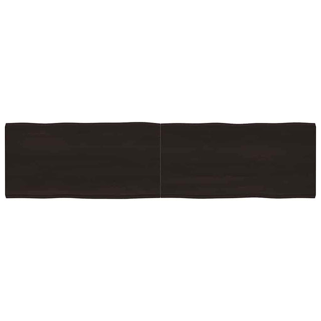 Vidaxl tafelblad natuurlijke rand 200x50x(2-6)cm eikenhout donkerbruin