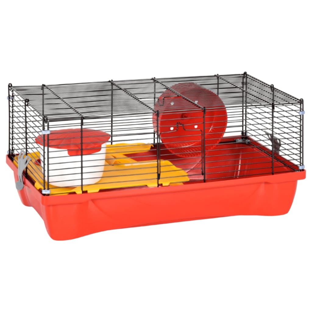 Vidaxl hamsterkooi 58x32x36 cm polypropène et rouge métal