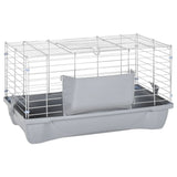 Vidaxl dierenhok kleine dieren 58x32x31 cm polypropeen en metaal grijs