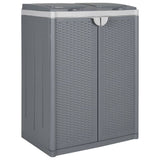 Vidaxl vuilnisbak met 2 deuren 65x45x88 cm pp grijs