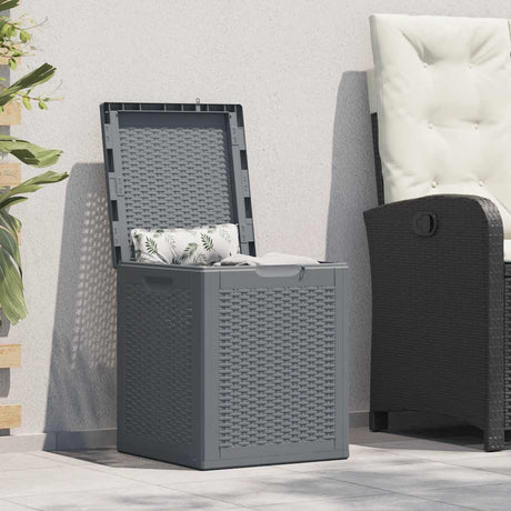 Vidaxl tuinbox 90 l pp rattan grijs