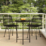 Vidaxl 3-delige tuinset poly rattan zwart