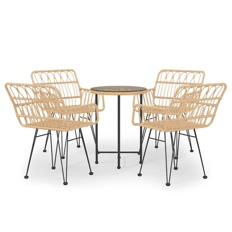 Vidaxl 5-delige tuinset poly rattan