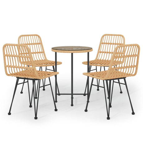 Vidaxl 5-delige tuinset poly rattan