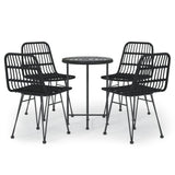 Vidaxl 5-delige tuinset poly rattan zwart