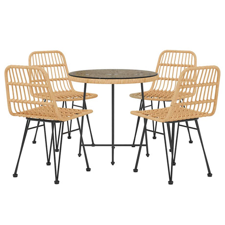 Vidaxl 5-delige tuinset poly rattan