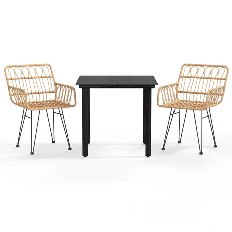 Vidaxl 3-delige tuinset poly rattan