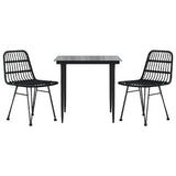 Vidaxl 3-delige tuinset poly rattan zwart