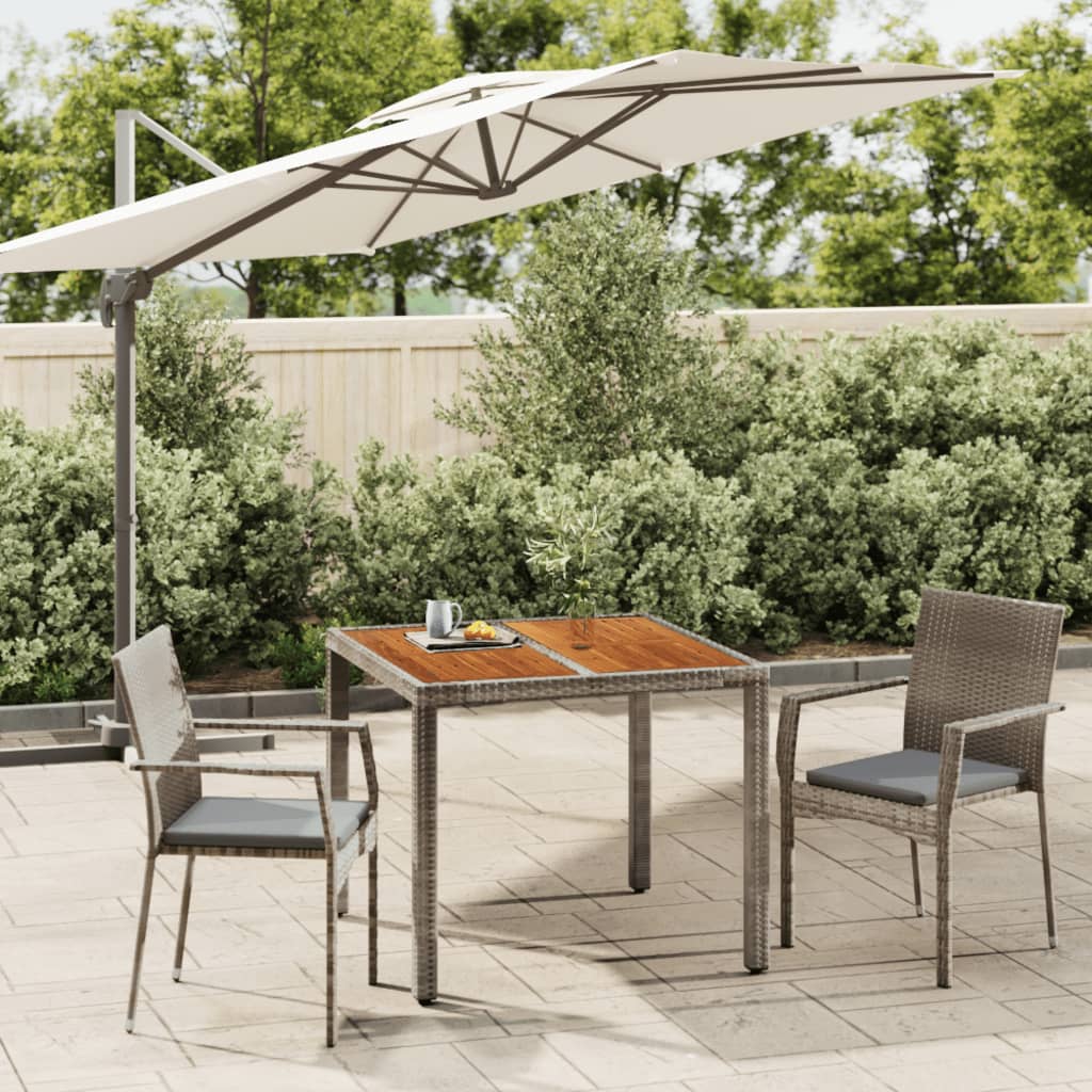 Vidaxl 3-delige tuinset met kussens poly rattan grijs
