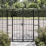 Vidaxl poort 121x8x150 cm smeedijzer zwart
