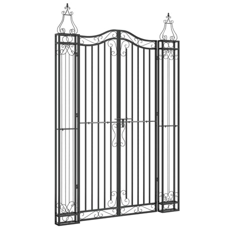 Vidaxl poort 121x8x180 cm smeedijzer zwart