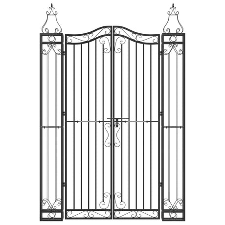 Vidaxl poort 121x8x180 cm smeedijzer zwart