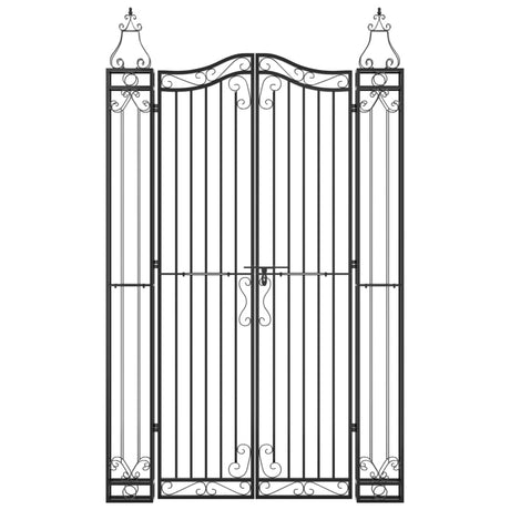 Vidaxl poort 121x8x200 cm smeedijzer zwart