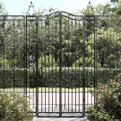Vidaxl poort 121x8x200 cm smeedijzer zwart