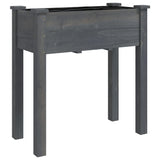 Vidaxl plantenbak met voering 71x37x76 cm massief vurenhout grijs