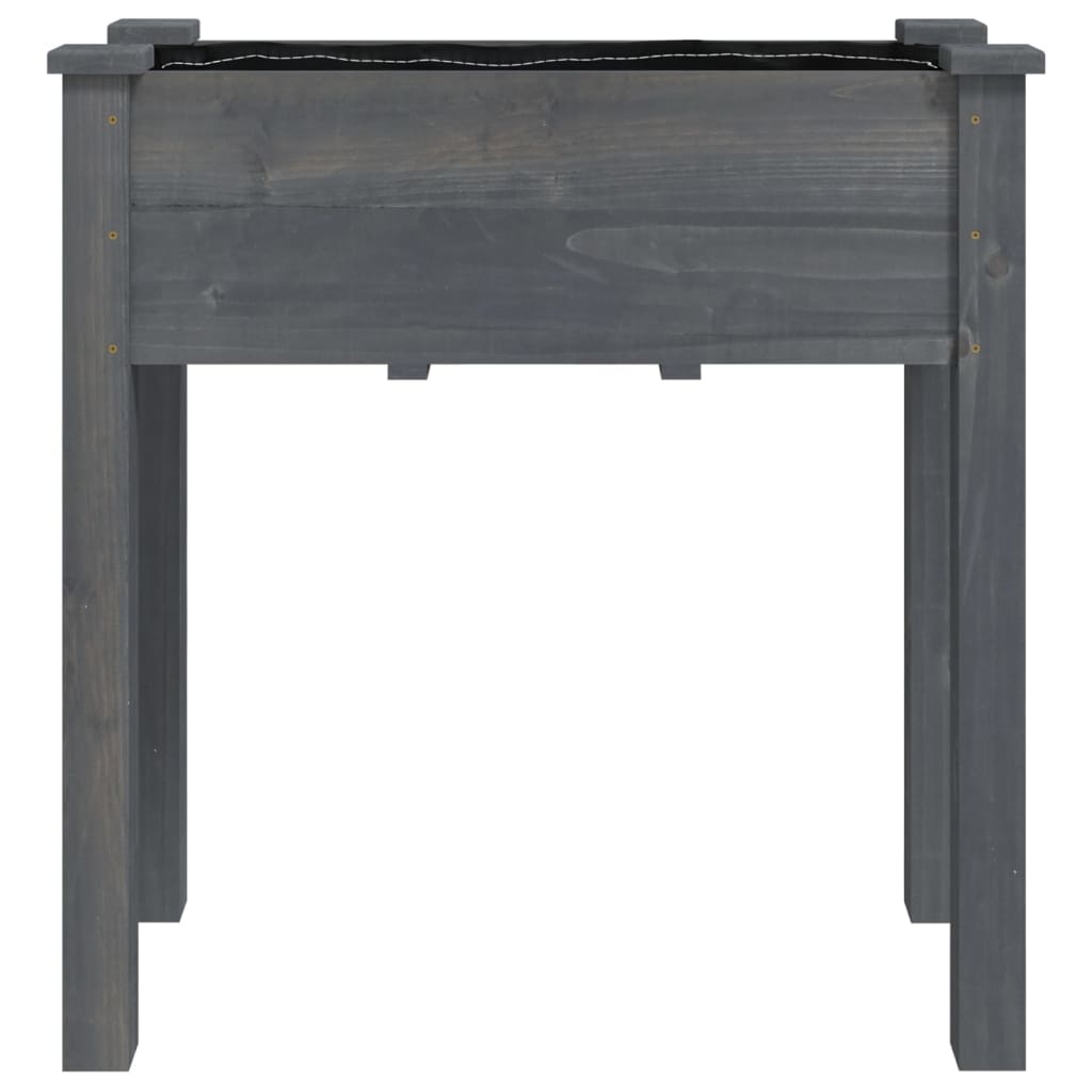 Vidaxl plantenbak met voering 71x37x76 cm massief vurenhout grijs