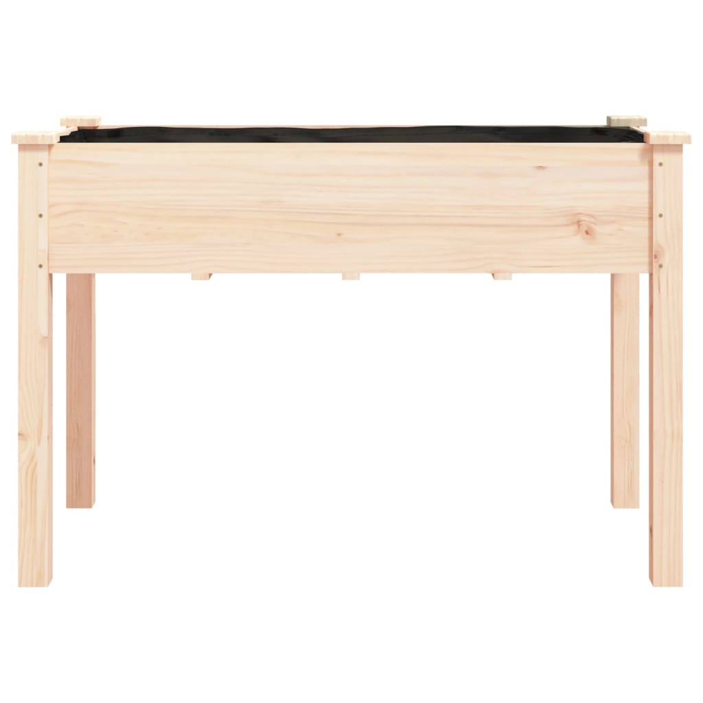 Vidaxl plantenbak met voering 118x59x76 cm massief vurenhout