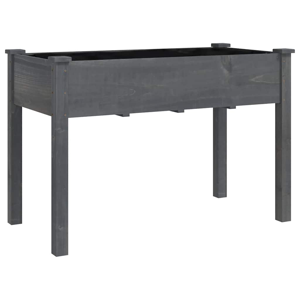 Vidaxl plantenbak met voering 118x59x76 cm massief vurenhout grijs