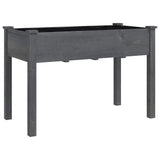 Vidaxl plantenbak met voering 118x59x76 cm massief vurenhout grijs