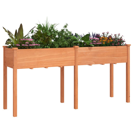 Vidaxl plantenbak met voering 161x45x76 cm massief vurenhout bruin