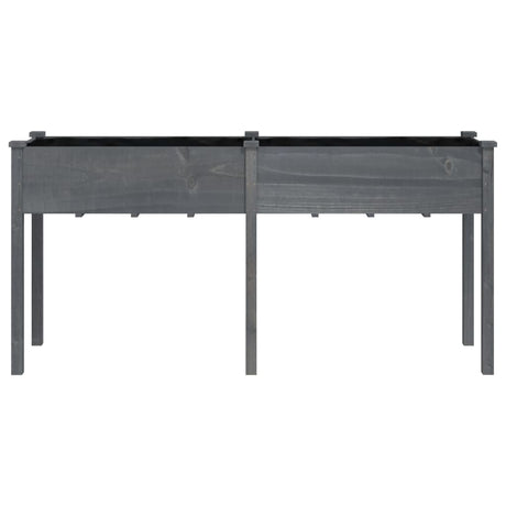 Vidaxl plantenbak met voering 161x45x76 cm massief vurenhout grijs