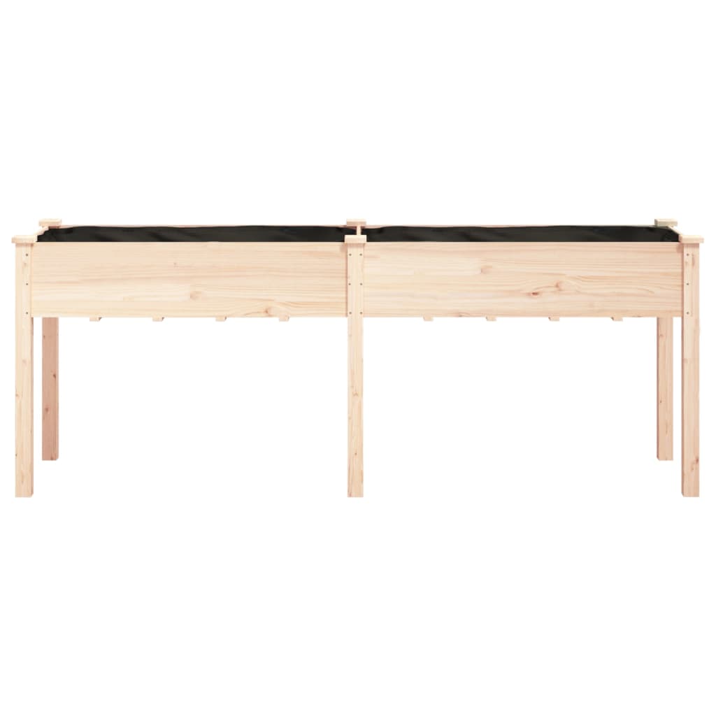 Vidaxl plantenbak met voering 203x53x76 cm massief vurenhout
