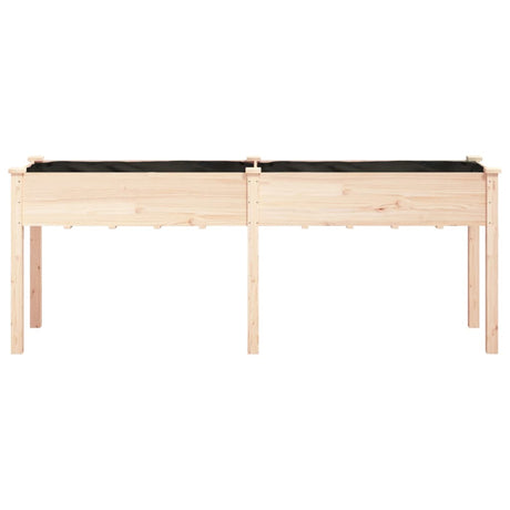 Vidaxl plantenbak met voering 203x53x76 cm massief vurenhout