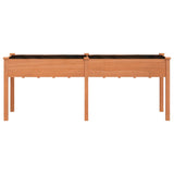 Vidaxl plantenbak met voering 203x53x76 cm massief vurenhout bruin
