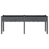 Vidaxl plantenbak met voering 203x53x76 cm massief vurenhout grijs