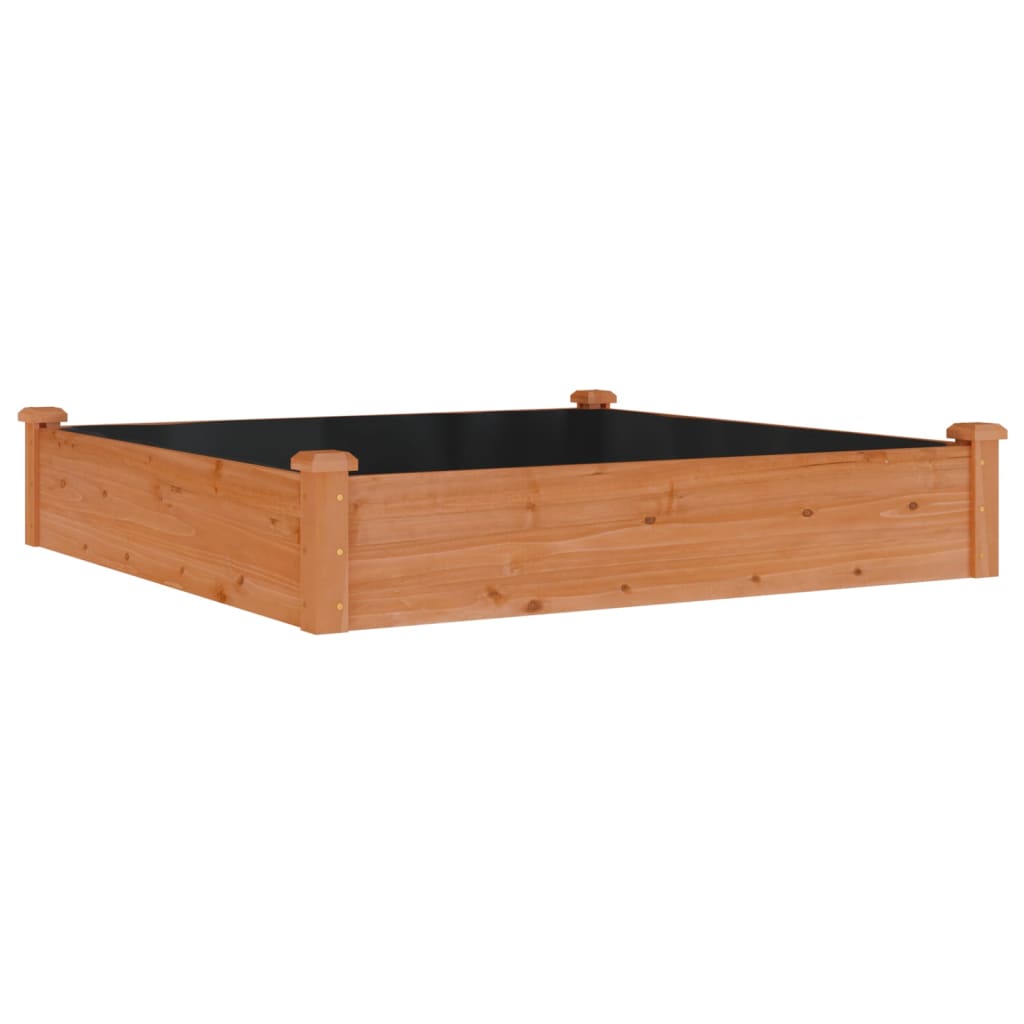 Bidaxl Planter uppvuxen med foder 120x120x25 cm Pine Brown Brown