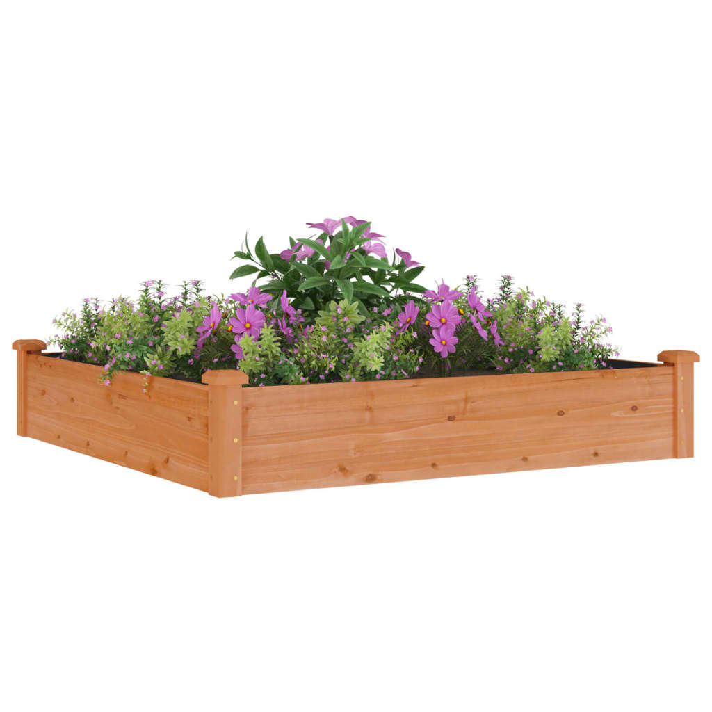 Bidaxl Planter uppvuxen med foder 120x120x25 cm Pine Brown Brown