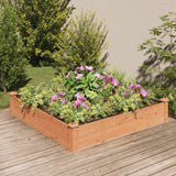 Bidaxl Planter uppvuxen med foder 120x120x25 cm Pine Brown Brown