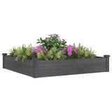 Vidaxl Planter hevet med fôr 120x120x25 cm ren tregrå