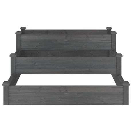 Vidaxl plantenbak verhoogd 120x120x56 cm massief vurenhout grijs