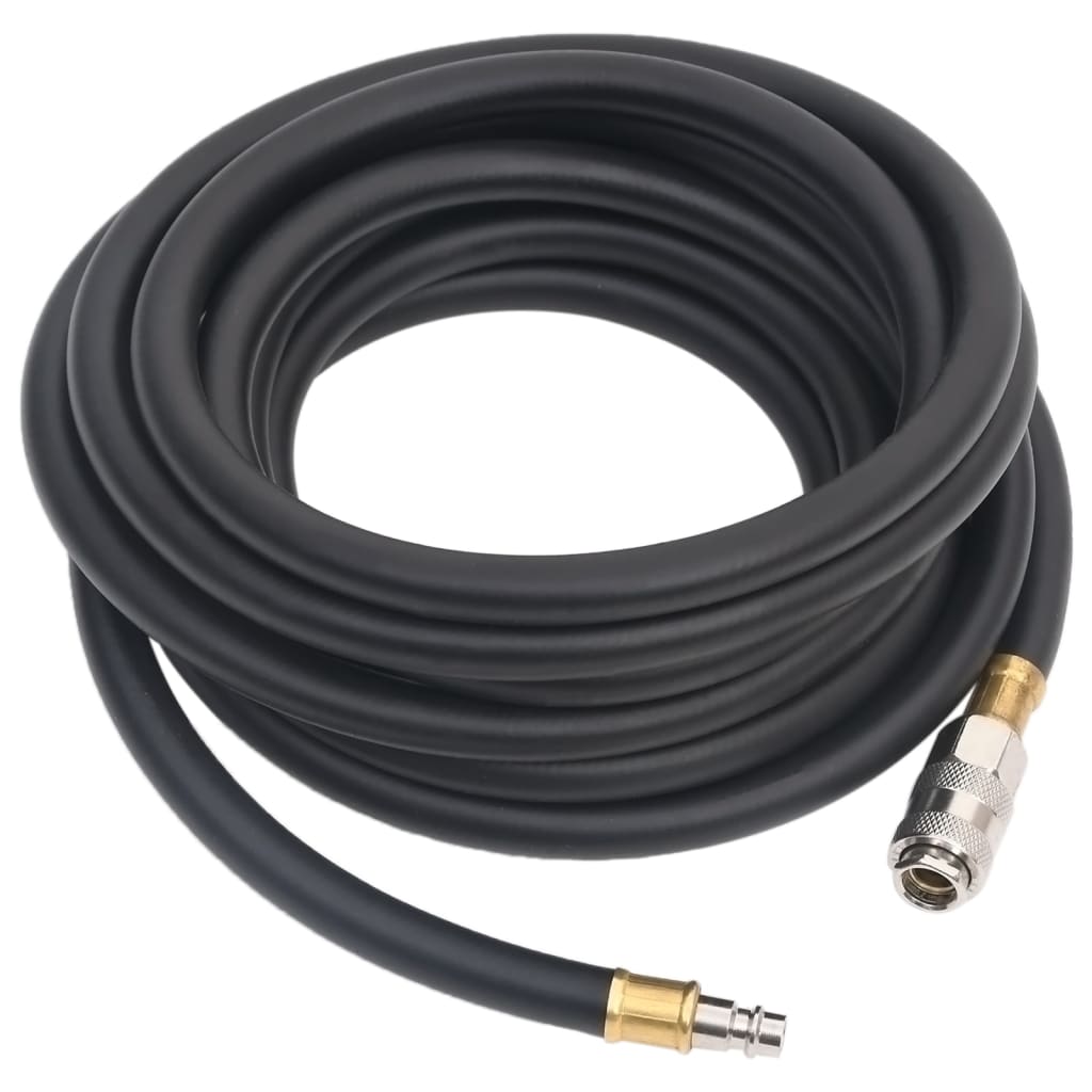 Vidaxl luchtslang hybride 0,6'' 5 m rubber en pvc zwart
